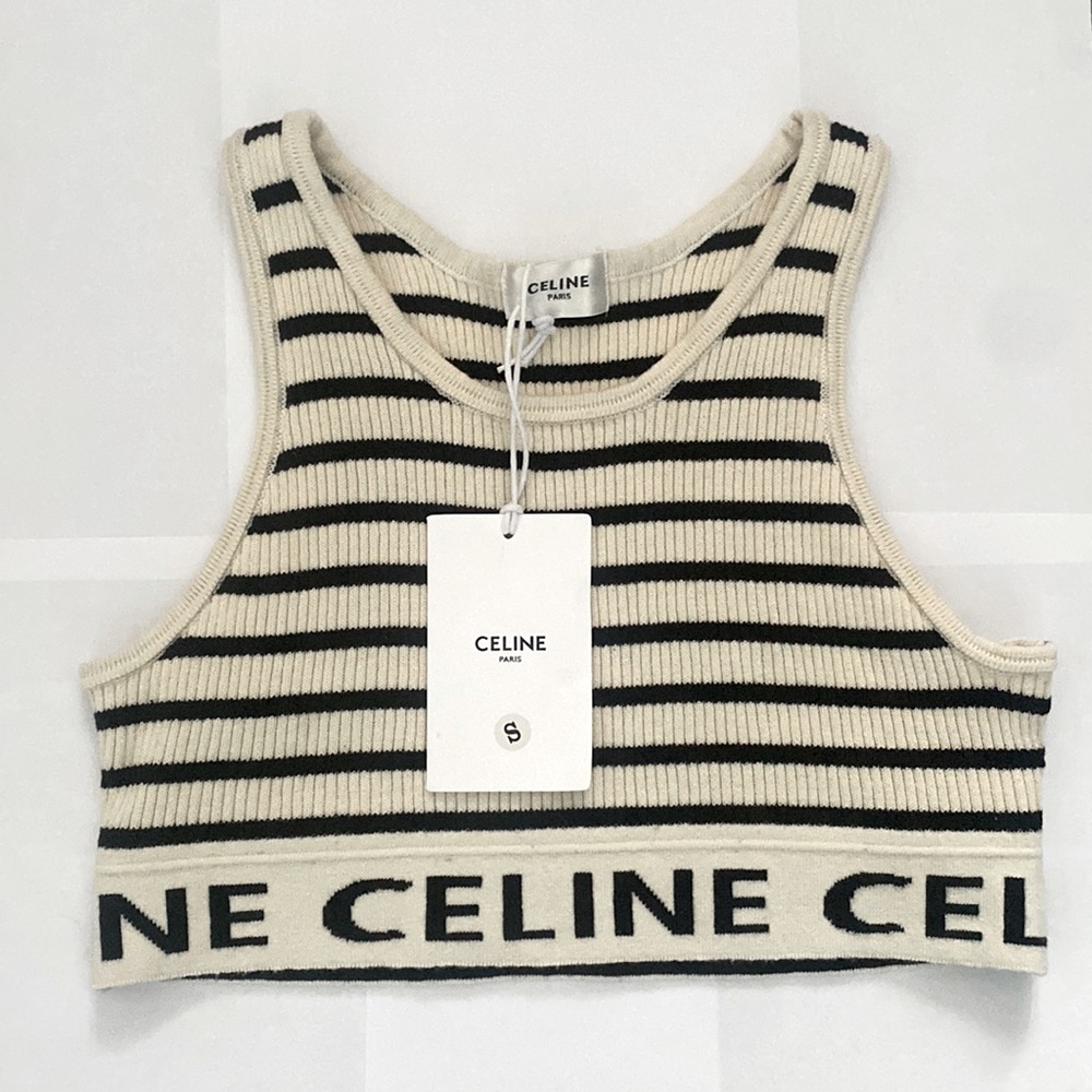 CELINE MESH SPORTS BRA
CREAM / NAVY Size: Small - Picture 1 of 3